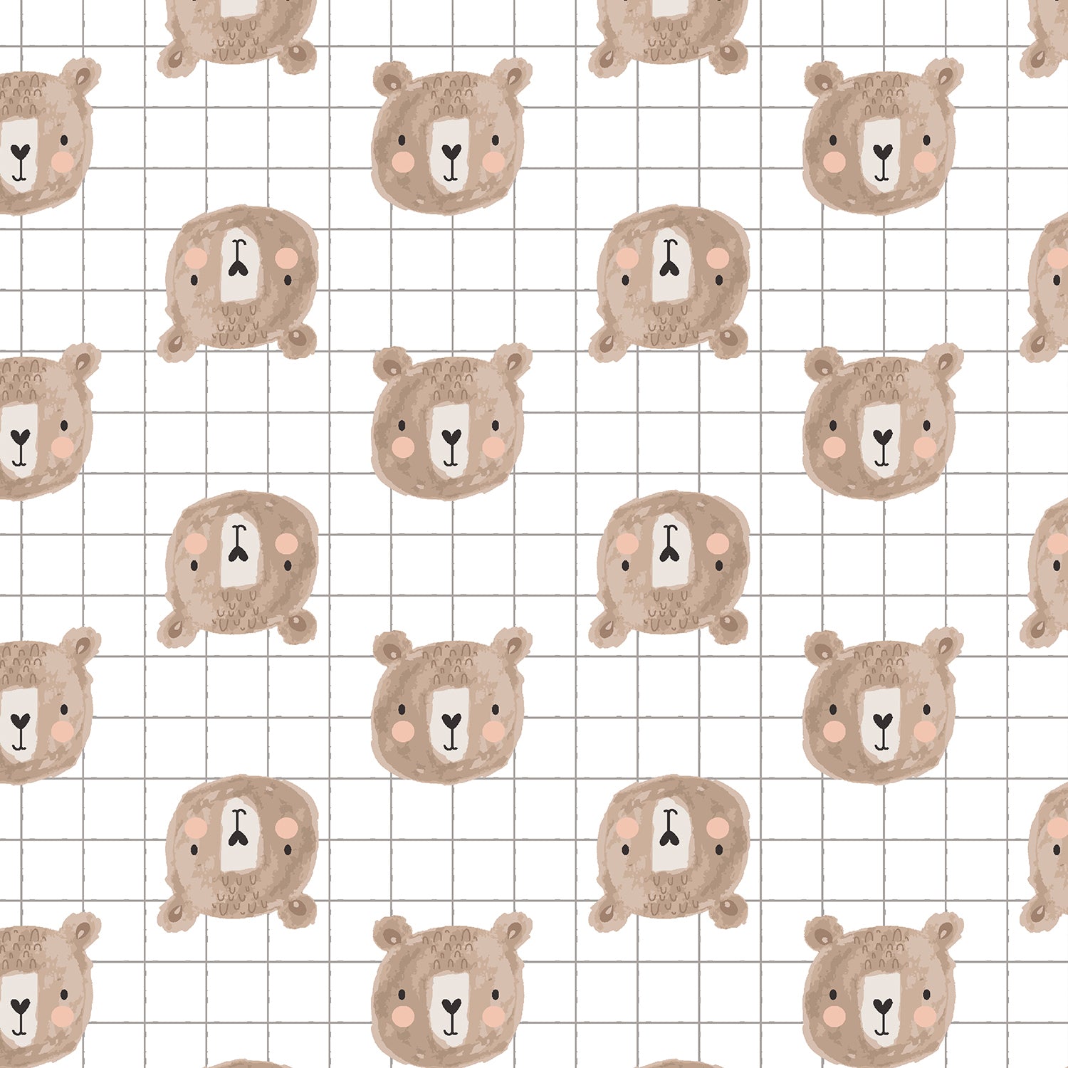 Wild Ones Quilt Fabric - Oso Bear in Blush - RJ4101-BL1