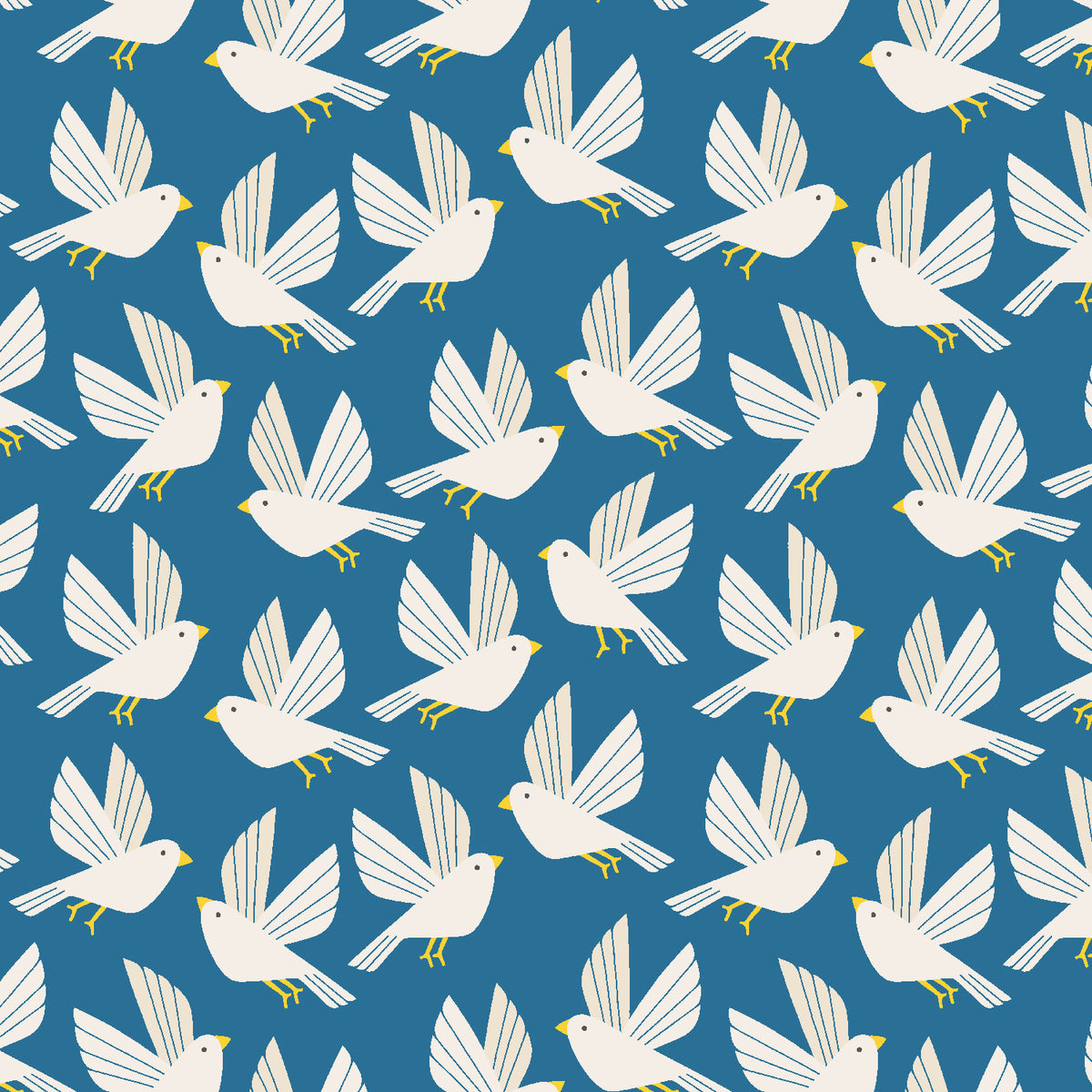 Wild and Free Quilt Fabric - Free as a Bird in Rocky Mountain Sky Blue - LV601-RM1