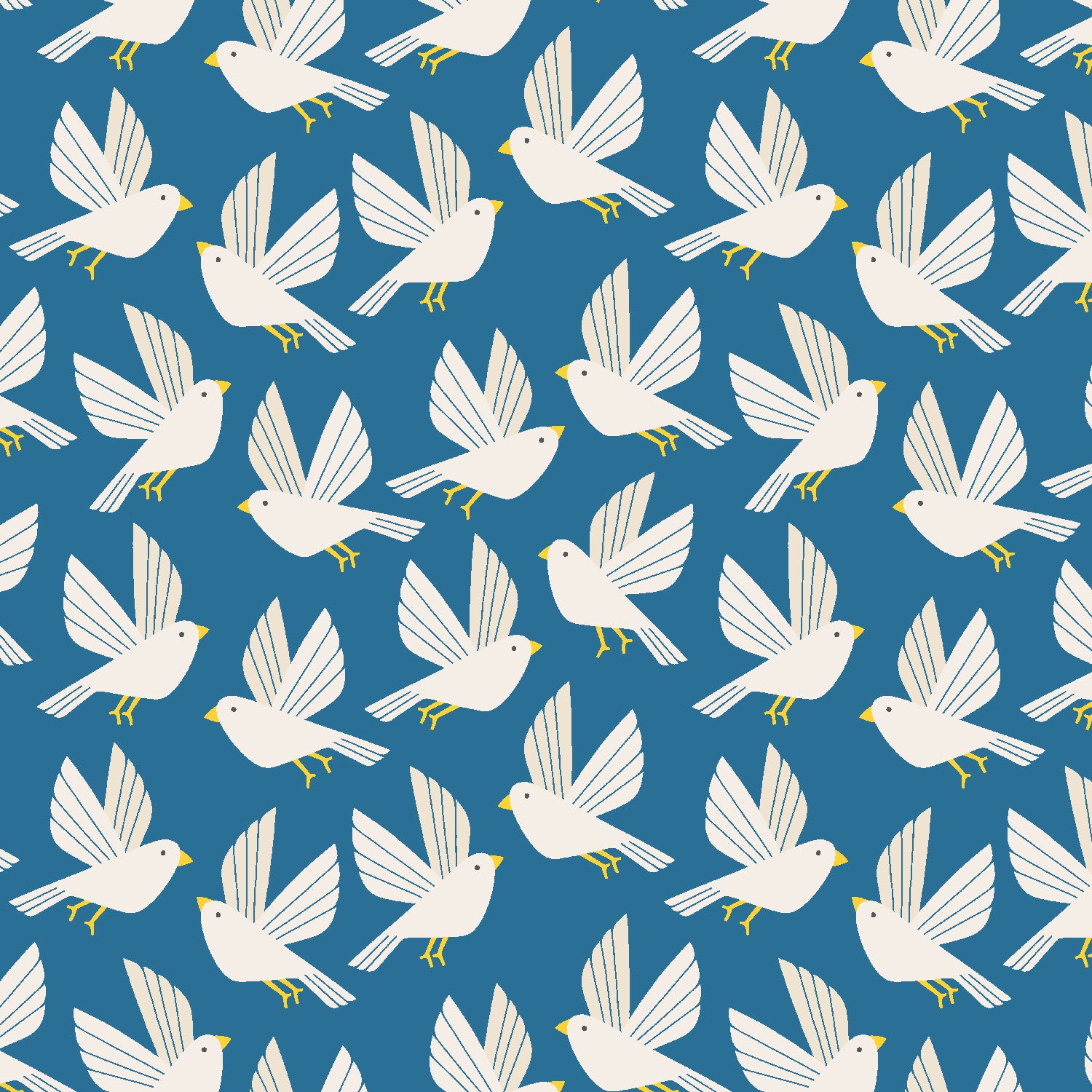 Wild and Free Quilt Fabric - Free as a Bird in Rocky Mountain Sky Blue - LV601-RM1