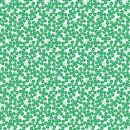 Wild and Free Quilt Fabric - Luck in Four Leaf Clover Green - LV605-FL1