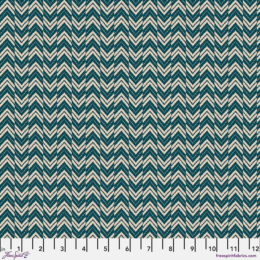 Woodland Blooms Quilt Fabric - Herring (Herringbone) in Forest Green -  PWSA042.FOREST