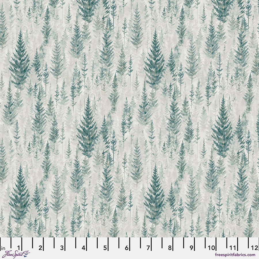Woodland Blooms Quilt Fabric - Juniper Pine in Forest Green - PWSA038.FOREST