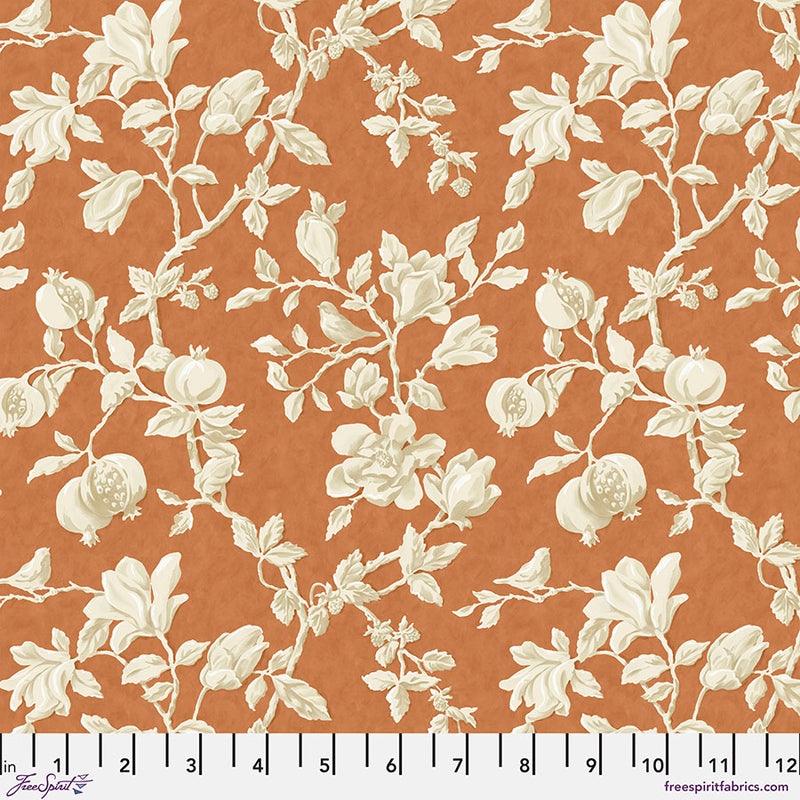 Woodland Blooms Quilt Fabric - Magnolia and Pomegranate in Russet Orange - PWSA032.RUSSET