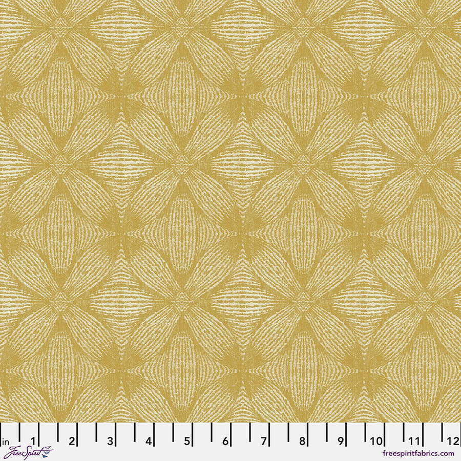 Woodland Blooms Quilt Fabric - Sycamore Weave in Saffron Gold - PWSA041.SAFFRON