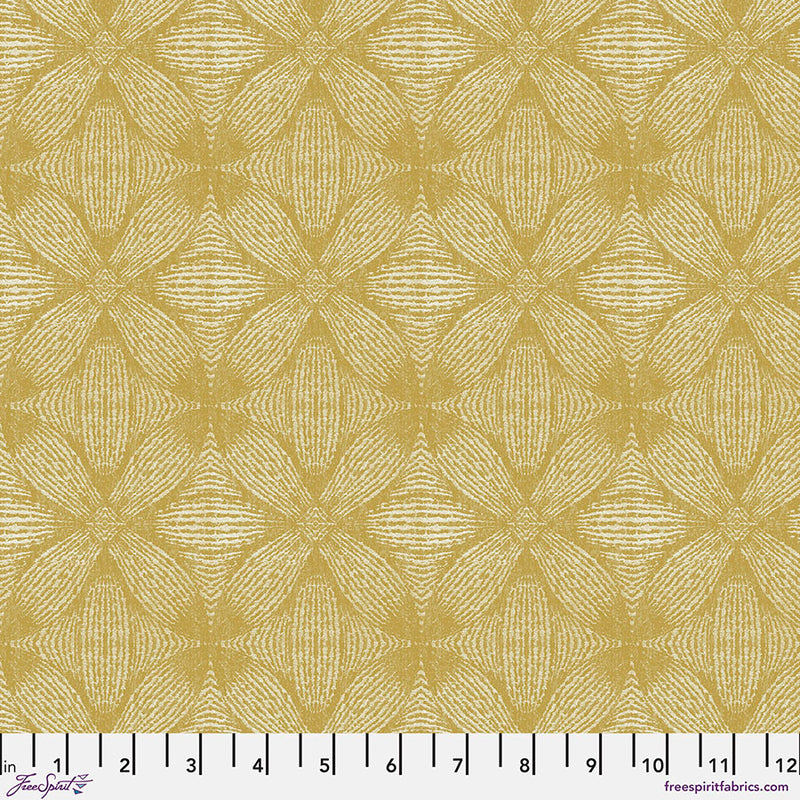 Woodland Blooms Quilt Fabric - Sycamore Weave in Saffron Gold - PWSA041.SAFFRON