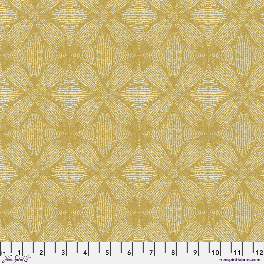 Woodland Blooms Quilt Fabric - Sycamore Weave in Saffron Gold - PWSA041.SAFFRON
