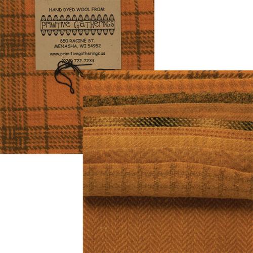Wool Charms - Fall - Set of ten 5" wool squares - PRI6020