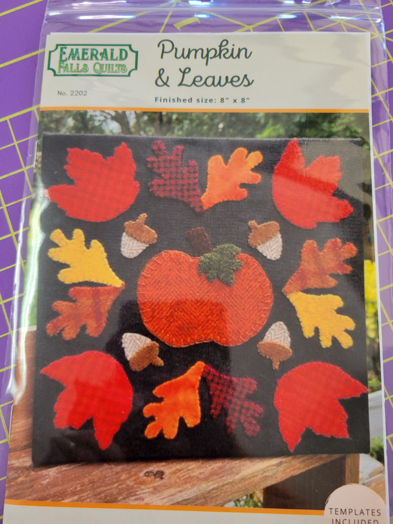 Wool Pumpkin & Leaves Pattern - 2202