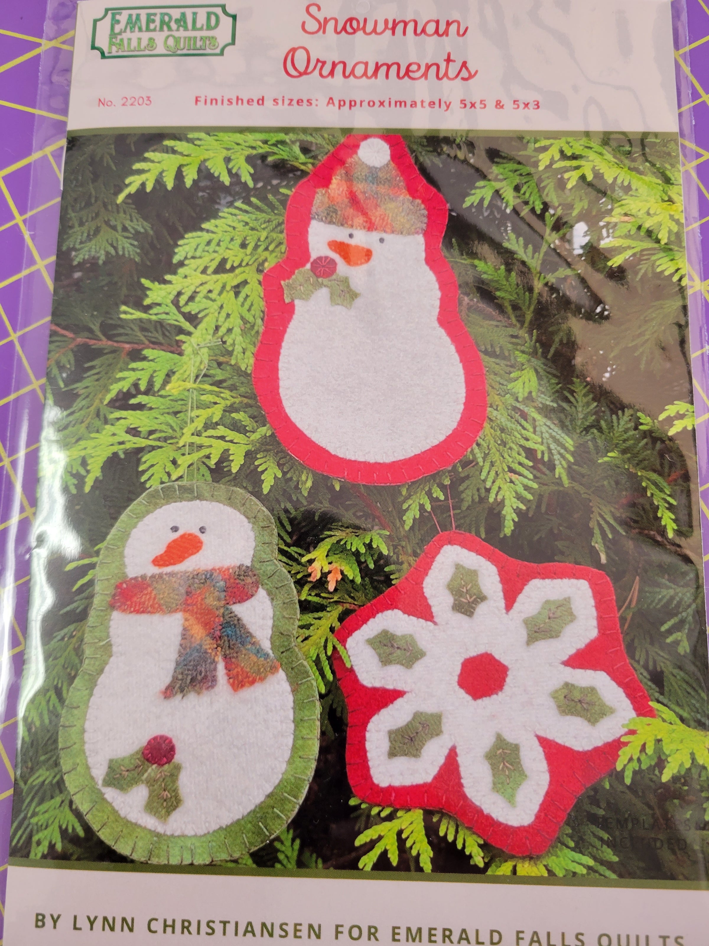 Wool Snowman Ornaments Pattern - 2203