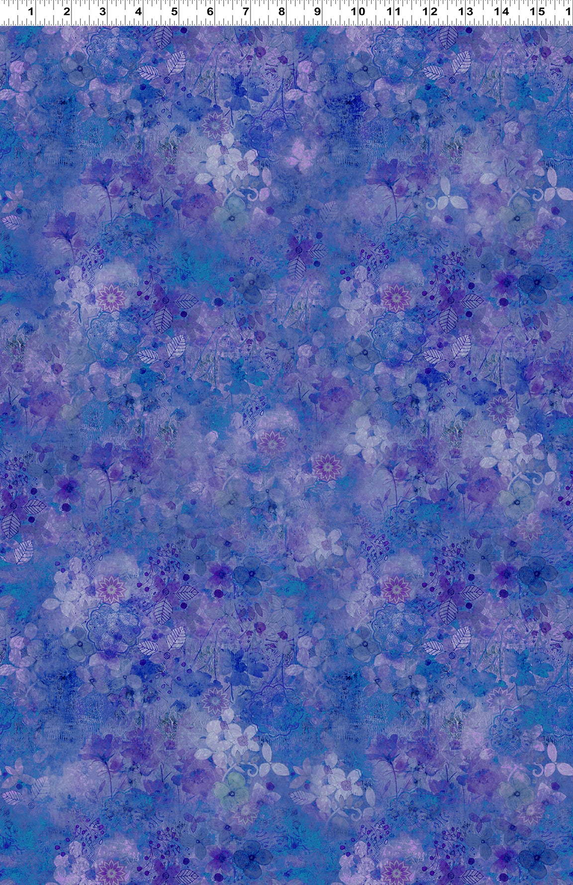 Zen Quilt Fabric - Floral in Blue - Y3765-90
