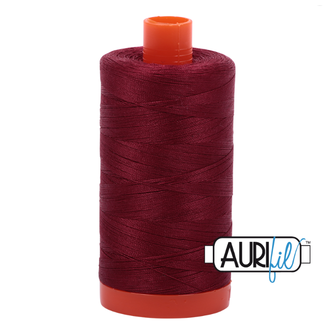 Aurifil 50 wt cotton thread, 1300m, Dark Carmine Red (2460)
