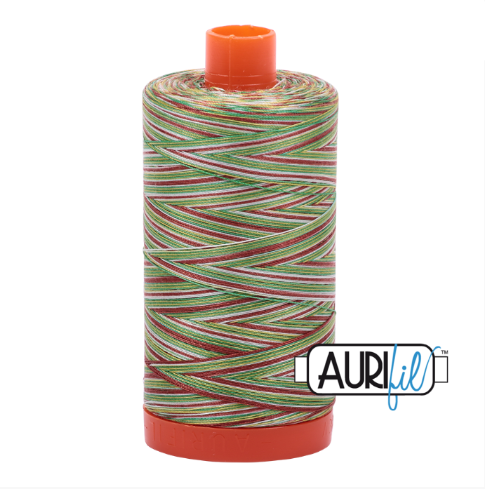 Aurifil 50 wt cotton thread, 1300m, Variegated Leaves (4650)