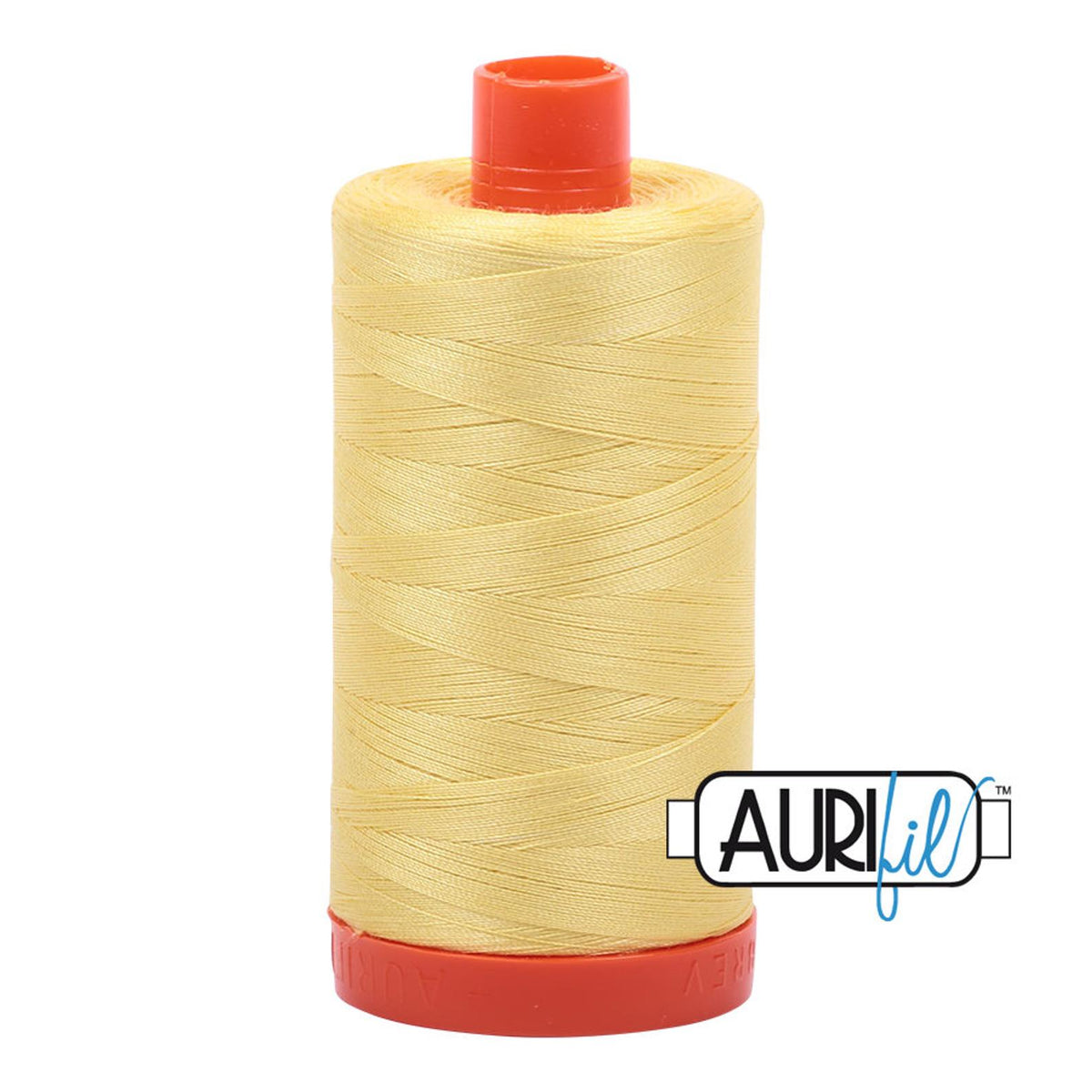 Aurifil 50 wt cotton thread, 1300m, Lemon (2115)