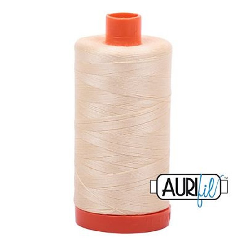 Aurifil 50 wt cotton thread, 1300m, Butter (2123)