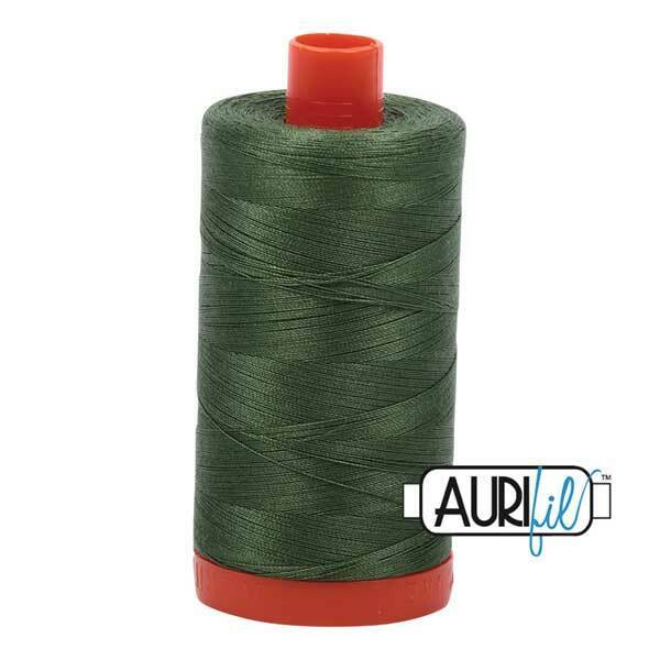 Aurifil 50 wt cotton thread, 1300m, Dark Grass Green (2890)