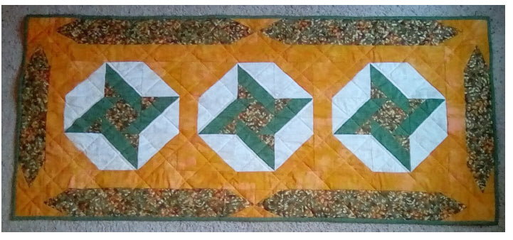 Twisted Friendship Star Table Runner Quilt Pattern by Kim Zebrowski